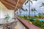 Lanai with ocean and pool views